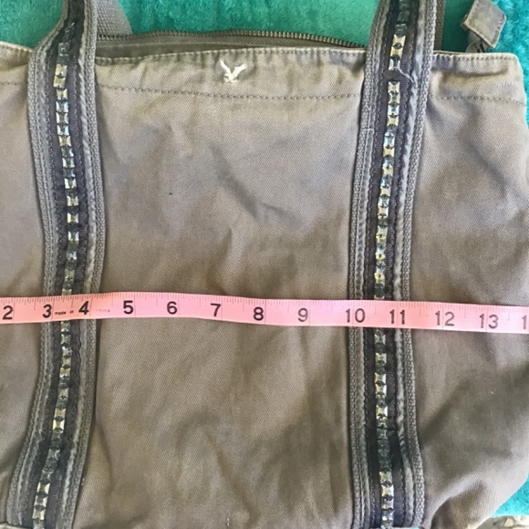 💚 3/$25 American Eagle Outfitters gray purse with silver beaded accents - Picture 9 of 14